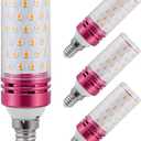 E12 LED Corn Light Bulbs,12W Warm Light 3000K, Equivalent to 100W E12 Halogen Bulbs,AC 110-220V, 360 Beam Angle,Small Edison Screw SES LED Corn Lamp, Not Dimmable, Pack of 4