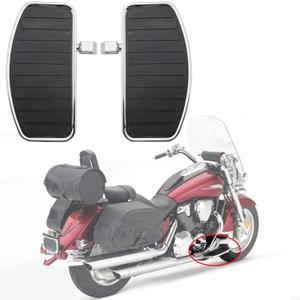 Areyourshop Motorcycle Front/Rear Footboards Floorboard for HONDA Shadow 750 2015, SHADOW VT400 1997-2003, STEED VLX400 VT600 1992-2007 (Only for Models with 6mm Size Pin Hole) (Stripe Pad)