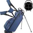 5 Way Golf Stand Bag with Full Length Dividers, Lightweight Golf Bag with Rain Cover, 6 Zippered Pockets & Cooler Bag, Breathable Straps