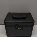 Lockable Security Storage Box - Shiny Black Safe Combination Lock Box, Cabinet Med Organizer, 10 x 7 x 9 Inches Safe Case for Documents, Valuables, Medicine & Money