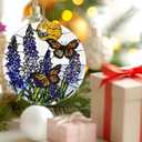 2 x Butterfly & Lavender Ornament, Christmas Ornament  Christmas Tree Decor, Holiday Decoration, Stocking Stuffer, Festive Gift Idea, Gifts for Flower Lover, Butterfly Lover, and Friends