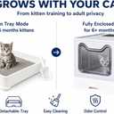 Cat Litter Box with Litter Mat and Scoop (Grey)