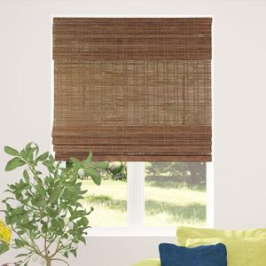 CALYX INTERIORS Cordless Bamboo Roman Shade Blind, Light Filtering, 34" W x 64" H, Ceylon Chestnut