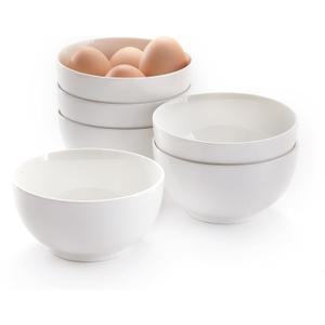 AntoKueh 5 Inch Ceramic Cereal Bowls, 16 Ounces Small Bowls Set of 6,Off-White Dipping Bowls for Kitchen,Dessert, Fruits, Snack,Microwave and Dishwasher Safe