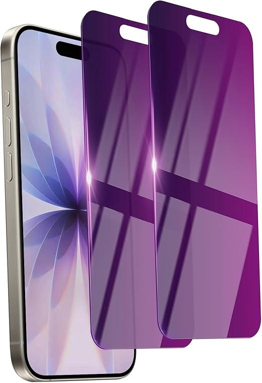 Ifaeveus 2 Pack Privacy Screen Protector for iPhone 17 Tempered Glass 6.3'' Private Saver AntiSpy Eye Protection AntiScratch Full Coverage No Bubble