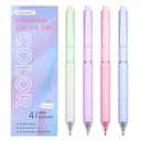 huesamhi gel pens,4pcs 0.5mm Quick Dry Retractable Pens Fine Point Gel Ink for Writing, Ideal Office School Desk Accessories Gift Pack of 2