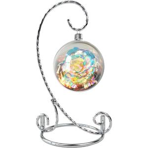 6 Inch Cute Ornament Display Stand, Twisted Silver Ornament Hanger Stand for Hanging Glass Globe, Air Plant Terrarium, Witch Ball, Christmas Ornament and Home Wedding Decoration (Metal Silver)
