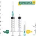 2 x 5ml Syring with Needle,21G 1.5 Inch Needle,25 Pack individually packaged