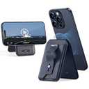 ESR Magnetic Wallet, Compatible with MagSafe Wallet with Adjustable Stand, for iPhone 17e/17/16/15/14/13/12 Series, Not for iPhone 13/12 mini, 3 Card Holder, Vegan Leather, Dark Blue