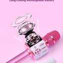 Amazmic Toys for Girls, Kids Karaoke Microphone Toddler Microphone for Kids with Lights, for Girls, Birthday Party Boys Toy Age 3 4 5 6 7 8+(Light Pink)