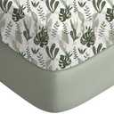 Yoofoss Baby Crib Sheets for Boys Girls, Fitted Crib Sheet 2 Pack for Standard Crib and Toddler Mattress, Super Soft Microfiber Baby Sheet 28x52x8in Green + Banana Leaves