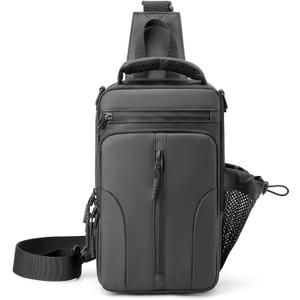 Anti Theft Crossbody Backpack Shoulder Sling Bag Men Women One Strap Motorcycle Messenger Bag Daypack for Cycling (Dark Grey)