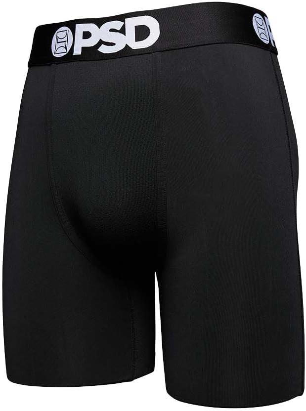 PSD Underwear Men's Stretch Elastic Wide Band Boxer Brief Underwear Bottom | Breathable, 7 inch Inseam | (XX-Large, Black)