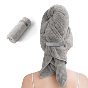 Large Microfiber Hair Towel for Women,Super Soft Anti Frizz & Quick Dry for Curly Hair,Ultra Absorbent Hair Wrap Towels for Long,Thick,Wet Hair 24x42 Inches (Grey)