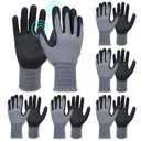 Vesici 6Pairs Winter Work Touchscreen Gloves for Men Women Thermal Insulated Freezer Waterproof Gloves for Cold Snow Weather(L,Grey)