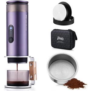 Bincoo Portable Electric Espresso Machine with Stand, Self-Heating, 20 Bar Car Coffee Maker Double Shot Travel Coffee Machine for Camping, Travel, RV, Hiking, Office, H1pro (Twilight Purple)