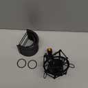 Microphone Shock Mount with Pop Filter, Mic Anti-Vibration Suspension Shock Mount Holder Clip for Diameter 46mm-51mm Microphone (Black)