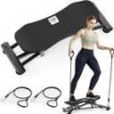 RYGEO Balance Board with Resistance Bands, Versatile Rocking Stepper, Wobble Board Featuring LCD Monitor, 331 lbs High-Capacity Ski Twister Trainer for Full Body Exercise at Home