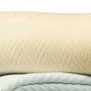 Threadmill Luxury Cotton Blankets for Queen Size Bed | All-Season 100% Cotton Queen Size Blanket | Herringbone Cozy, Soft Breathable Fall Thermal Blanket fits Full Size Bed | Vanilla Cream, 
