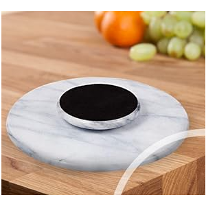 JEmarble Lazy Susan 10 inch Turntable with Aluminum Alloy Bearing, Smooth/Silent/Durable(White)(Premium Quality)