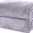 MOONQUEEN 2 Pack Premium Bath Towel Set - Quick Drying - Microfiber Coral Velvet Highly Absorbent Towels - Multipurpose Use as Bath Fitness, Bathroom, Shower, Sports, Yoga Towel (Grey)