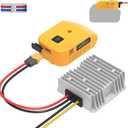 20V to 12V Step Down Converter Compatible with DeWalt 20V Battery Adapter & New Upgrade USB Charger Adapter, DC 12V Resistive Loads 20A 240W Buck Converter Regulator (1-Pack)