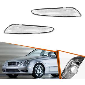 ADIIL For 2003-2006 Mercedes W211 E-Class Clear Lens Front Bumper Side Marker Light Housings