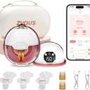 Hands-Free Breast Pump Comfortable, Painless Strong Suction Power Rechargeable Electric Breast Pump Smart App Wearable Pump Leakproof 4 Modes Levels Wireless Pump for Driving Office Yoga Sleeping
