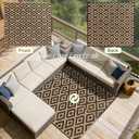SAND MINE Reversible Mats, Plastic Straw Rug, Modern Area Rug, Large Floor Mat and Rug for Outdoors, RV, Patio, Backyard, Deck, Picnic, Beach, Trailer, Camping, Black & Brown, 10' x 10'