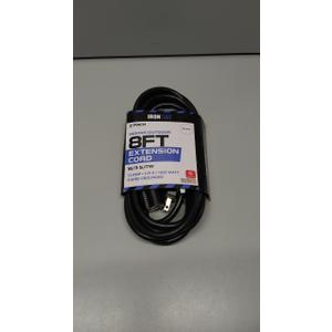 Cable 8 ft FBlack Extension Cord 16/3 SJTW , (2 Pack)