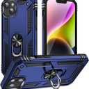 Korecase Phone Cover for iPhone 15 Plus Case with Stand Ring,Military-Grade Shockproof Phone Cover for Apple iPhone 15 Plus 6.7-inch Heavy Duty Cover Blue