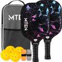 Pickleball Paddles, USAPA Approved Fiberglass Surface Pickleball Set with Pickleball Rackets, Pickleball Paddles Set for Men Women (Black*2)