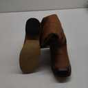 Rollda Cowgirl Boots Cowboy Boots for Women Square Toe Mid Calf Western Boots Ladies Fashion Boots with Chunky Heel (8, Brown)