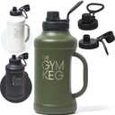 Gym Keg Insulated Water Bottle - 40oz with Handle and Lid- Big Metal Water Bottle - Easy to Clean with Wide Mouth Design - Large Capacity Metal Water Jug Ideal Gift for Friends and Love Ones