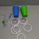FANS-ONE Slushie Cup, 2 Pack Slushy Maker Cup, Frozen Magic Squeeze Cups for Juice Milk Yogurt Ice Cream Make, DIY Cooling Cup with Lid & Straw Cool Stuff Things for Kids Friends Family (Blue+Green)