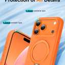 ZHK Liquid Silicone Designed for iPhone 17 Pro Max Case with Magnet Stand, [Precise Camera Lens Protection][Mil-Grade Drop Shockproof][Soft Anti-Scratch Microfiber Lining] Slim Fit Cover, Orange