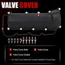 MITZONE Right Passenger Side Valve Cover with Gasket & Bolts Compatible with 2002-2012 Dodge Dakota Durango Nitro RAM 1500 Jeep Liberty Commander Grand Cherokee 3.7L Replace # 53021938AA 53021938AB
