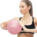 APEXUP Yoga & Pilates Ball - Anti Slip Heavy Duty Gym Ball for Fitness, Balance & Core Workout (XXS (9") 23cm, Pink)