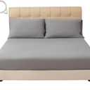 Grounding Sheets Queen, 90% Organic Cotton+10% Silver, Fitted Grounded Earth Sheet Deep Pocket for Improved Sleep & Wellness GM1 Gray Queen Color