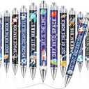 48 Pcs Space Ink Pens Astronaut Pens Bulk Galaxy Retractable Ballpoint Pens Starry Sky Gel Pens Smooth Writing Pen for Solar System Planets Party Favors School Classroom Office Supplies
