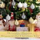 Soaoo 12 Pcs 2.4 Inch Neutral Glass Christmas Ball Ornament Metallic Textured Christmas Tree Decoration Beaded Glass Ball Ornaments Xmas Hanging Decor for Home Fireplace Mantel Wall Party Decor