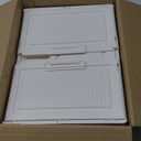 4 Tier Stackable Storage Bins with Lids, 28Qt Plastic Storage Containers with Magnetic Doors & Wheels, Convenient Storage Bins Closet Organizers, Household Organization for Home, Party, Office, Dorm (White)