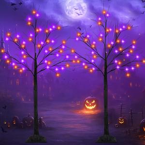 2-Pack 4FT Lighted Black Halloween Tree with 96 LED Orange & Purple Lights (Higher Size & Floor Standing), Halloween Decorations Spooky Tree for Indoor & Outdoor, Home Holiday Party Garden Lawns Decor 2-Pack 4FT Lighted Black Halloween Tree with 96 LED Orange & Purple Lights (Higher Size & Floor Standing), Halloween Decorations Spooky Tree for Indoor & Outdoor, Home Holiday Party Garden Lawns Decor
