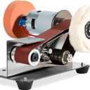 Mini Belt Sander, Bench Grinder, Electric Knife Sharpener for DIY Metal Working, Woodworking, Small Metal Sander, Polisher, 7 Speed Adjustable, 110 Volts