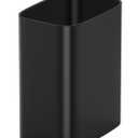 Cesun Small Bathroom Can, 3.4 Gallon Metal Garbage Can, Slim Stainless Steel Waste Basket for Dorm, Bedroom, Office, Toilet, Near Desk, Under Sink (Black)