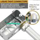 Gisafai 5 Pcs Liquid Tight Connector Straight Insulated Zinc Die Cast Metal Tight Electrical Conduit Fittings for 1/2 Inch Flexible and Type B Flexible