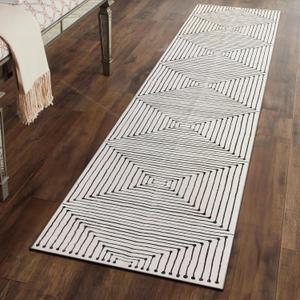 Rugshop Bohemian Stripes Washable Non Slip Runner Rug 2' x 6' Ivory