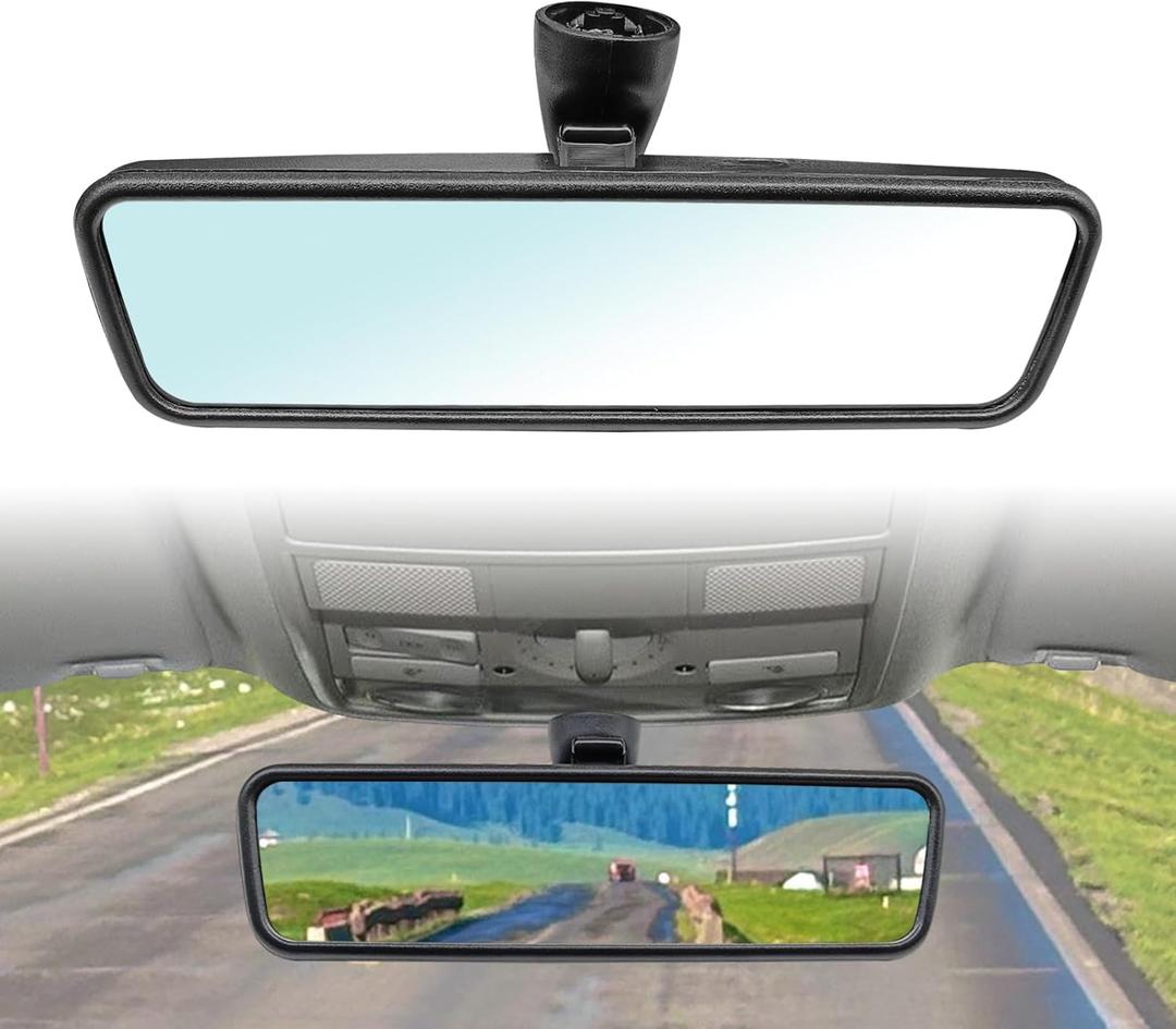 Pleoos Black Interior Rearview Mirror Compatible with VW Bora 1999-2005, VW Passat 1998-2011, VW Rabbi 2006-2009, Replaces 3C0857511, 3B0857511H, 3B0857511G, 18D 857 511