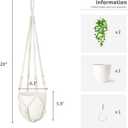 Mkono Fake Hanging Plant with Pot, Artificial Plants for Home Decor Indoor Macrame Plant Hanger with Fake Vines Greenery for Bedroom Bathroom Kitchen Office Decor, Ivory (Pothos)