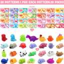 LEASEN 28 Pack Valentines Day Gifts for Kids, Mochi Squishies Party Favor Set with Valentines Animal Greeting Cards for Kids, Valentine's Day Classroom Exchange Gifts Set, School Prizes Party Favor